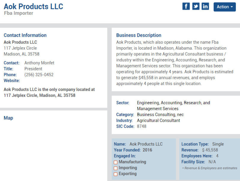 anthony monfet president of FBA importer company also known as AOK products 