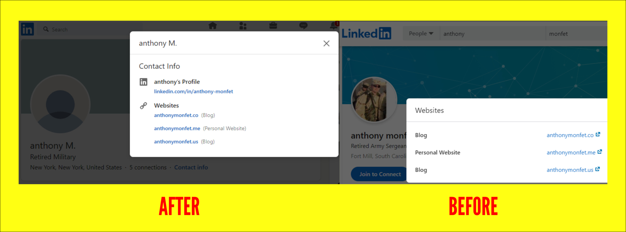 Anthony Monfet - Fake Profiles